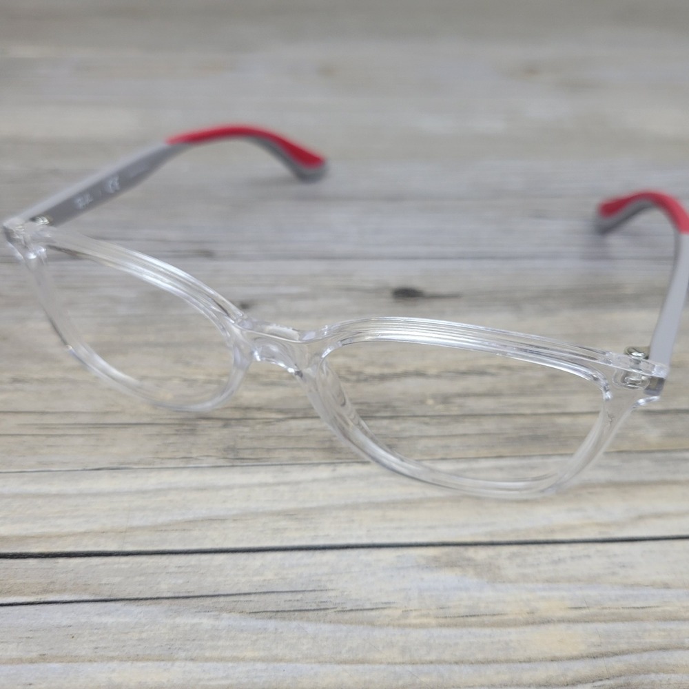 Ray-Ban Eyeglass‎ Frames RB 1586 3832 Clear Grey Red Square Youth Kids 49-16-130